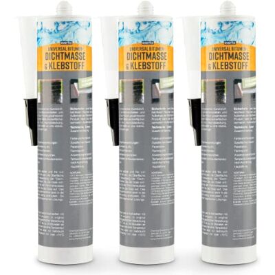 Everfix Mastic bitume et colle 3 cartouche de 310 ml Pour la réparation de l'étanchéité par collage, du toit au sous-sol - Publicité Everfix Mastic bitume et colle 3 cartouche de 310 ml Pour la réparation de l'étanchéité par collage, du toit au sous-sol - Publicité