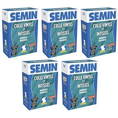 Semin Colle Papier Peint en Poudre 300 g – Pour Papiers Peints Vinyls & Intissés – Sans Grumeaux – Prête en 3 Min – Forte Adhérence – Fabriquée en France Lot de 5 Boîtes - Publicité Semin Colle Papier Peint en Poudre 300 g – Pour Papiers Peints Vinyls & Intissés – Sans Grumeaux – Prête en 3 Min – Forte Adhérence – Fabriquée en France Lot de 5 Boîtes - Publicité
