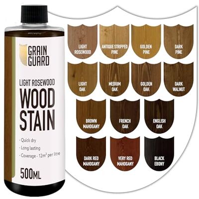 GRAIN GUARD Teinture pour bois Palissandre Clair 500ml À base d'eau et à faible odeur Écologique et non toxique Teinture pour bois d'intérieur Application facile Séchage rapide - Publicité GRAIN GUARD Teinture pour bois Palissandre Clair 500ml À base d'eau et à faible odeur Écologique et non toxique Teinture pour bois d'intérieur Application facile Séchage rapide - Publicité