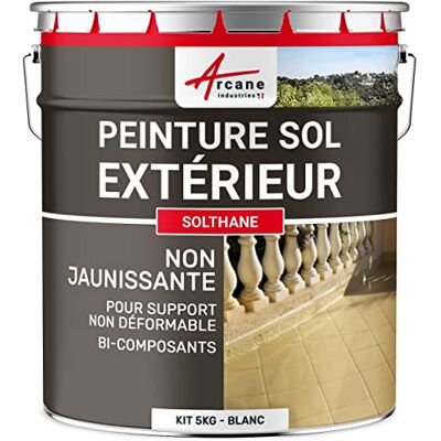 Peinture pour sol en béton extérieur blanc Arcane Industries - 5kg - Publicité Peinture pour sol en béton extérieur blanc Arcane Industries - 5kg - Publicité