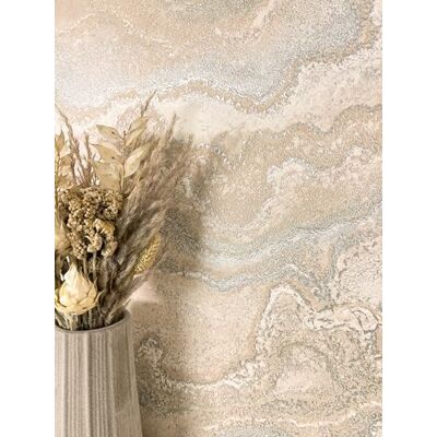 Newroom papier peint intissé beige marbre chambre séjour Reflets métalliques et particules brillantes, tons sable, motif agate aux veines ondulées, aspect enduit, papier peint salon - Publicité Newroom papier peint intissé beige marbre chambre séjour Reflets métalliques et particules brillantes, tons sable, motif agate aux veines ondulées, aspect enduit, papier peint salon - Publicité