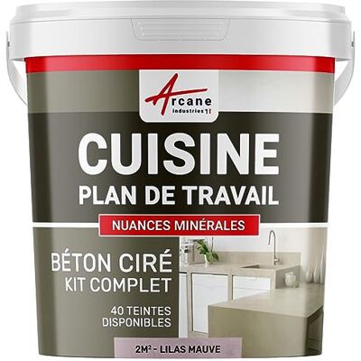 ARCANE INDUSTRIES Béton ciré cuisine, plan de travail, crédence, évier, sol et mur, revêtement mural décoratif, kit complet 2 m² (en 2 couches) Lilas Mauve - Publicité ARCANE INDUSTRIES Béton ciré cuisine, plan de travail, crédence, évier, sol et mur, revêtement mural décoratif, kit complet 2 m² (en 2 couches) Lilas Mauve - Publicité
