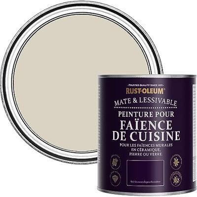 Rust-Oleum Peinture Beige Résistante à l'eau pour Faïence de Cuisine, Finition Mate Jute 750ml - Publicité Rust-Oleum Peinture Beige Résistante à l'eau pour Faïence de Cuisine, Finition Mate Jute 750ml - Publicité