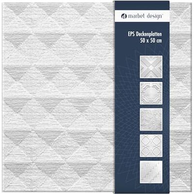 MARBET DESIGN - Pyrmont - 50x50cm - EPS blanc - Carreaux de plafond - Publicité MARBET DESIGN - Pyrmont - 50x50cm - EPS blanc - Carreaux de plafond - Publicité