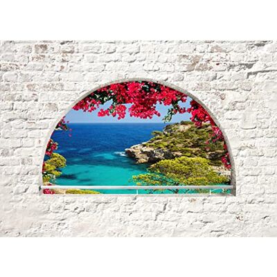 ART Papier Peint panoramique plage de fenêtre et de la mer 352 x 250 cm Toison Mur XXL Moderne Décoration Murale Salon Chambre á Coucherr Bureau Salle Blanc vert 9074011c - Publicité ART Papier Peint panoramique plage de fenêtre et de la mer 352 x 250 cm Toison Mur XXL Moderne Décoration Murale Salon Chambre á Coucherr Bureau Salle Blanc vert 9074011c - Publicité