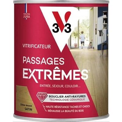 V33 Passages Extrêmes Vernis Bois Satiné - Vernis Bois - Publicité V33 Passages Extrêmes Vernis Bois Satiné - Vernis Bois - Publicité