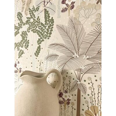 Newroom Papier Peint Intissé Crème Motif Jungle Chambre Salon Feuilles de palmier et fleurs beige olive brun bordeaux, ambiance bohème champêtre naturelle, décoration murale intérieure - Publicité Newroom Papier Peint Intissé Crème Motif Jungle Chambre Salon Feuilles de palmier et fleurs beige olive brun bordeaux, ambiance bohème champêtre naturelle, décoration murale intérieure - Publicité