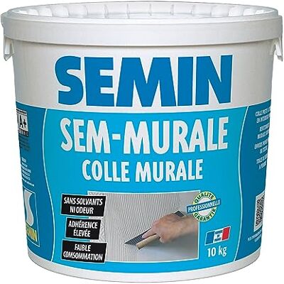 Semin Sem-Murale – Colle Toile de Verre & Revêtements Muraux Légers – Prête à l’Emploi – Forte Adhérence – Intérieur Murs & Plafonds – Sans Odeur – Seau 10 kg - Publicité Semin Sem-Murale – Colle Toile de Verre & Revêtements Muraux Légers – Prête à l’Emploi – Forte Adhérence – Intérieur Murs & Plafonds – Sans Odeur – Seau 10 kg - Publicité