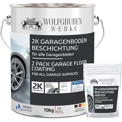 WO-WE 2K Peinture de garage sol résine époxy W707 revêtement, atelier, sous-sol, cave Gris clair 10kg - Publicité WO-WE 2K Peinture de garage sol résine époxy W707 revêtement, atelier, sous-sol, cave Gris clair 10kg - Publicité