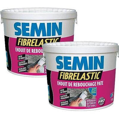 Semin Enduit de Rebouchage Élastique Fibrelastic- 2 x 5kg – Fissures Vivantes Mur & Plafond, Enduit Fibre de Verre Intérieur/Extérieur, Rebouchage Flexible Multi-Supports, Qualité Professionnelle - Publicité Semin Enduit de Rebouchage Élastique Fibrelastic- 2 x 5kg – Fissures Vivantes Mur & Plafond, Enduit Fibre de Verre Intérieur/Extérieur, Rebouchage Flexible Multi-Supports, Qualité Professionnelle - Publicité