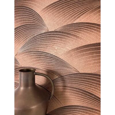 Newroom Papier Peint Intissé Motif Vagues Bronze Moderne Chambre Salon - Publicité Newroom Papier Peint Intissé Motif Vagues Bronze Moderne Chambre Salon - Publicité