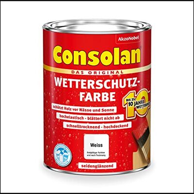 AkzoNobel Consolan Peinture de protection bois Blanc 5L Satiné - Publicité AkzoNobel Consolan Peinture de protection bois Blanc 5L Satiné - Publicité