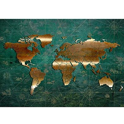 Papier peint intissé Mural métallique Carte du monde Moderne Toison Salon Chambre à Coucherr Salle Tableaux Muraux Tapisserie Photo or vert 9031010b - Publicité Papier peint intissé Mural métallique Carte du monde Moderne Toison Salon Chambre à Coucherr Salle Tableaux Muraux Tapisserie Photo or vert 9031010b - Publicité