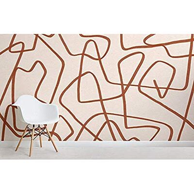 ART ZZXIAO Papier Peint 3D Abstrait Cool Doodle Terracotta et Beige Salle de séjour Chambre à coucher Salle de séjour Mural murale enfant-200cm×140cm - Publicité ART ZZXIAO Papier Peint 3D Abstrait Cool Doodle Terracotta et Beige Salle de séjour Chambre à coucher Salle de séjour Mural murale enfant-200cm×140cm - Publicité