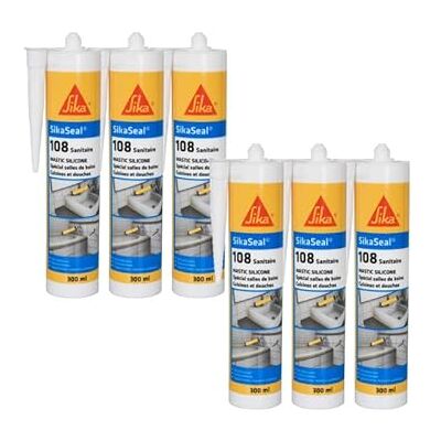Sika Mastic 108 - Blanc - 6x300ml - Mastic - Publicité Sika Mastic 108 - Blanc - 6x300ml - Mastic - Publicité