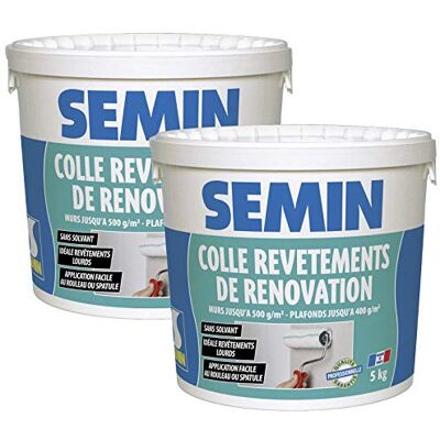 Semin Colle Revêtements Muraux Lourds– 2 X 5 kg – Colle Prête à l’Emploi Sans Solvant ni Odeur – Pour Toile de Verre, Revêtements de Rénovation, Murs et Plafonds – Application Rouleau ou Spatule - Publicité Semin Colle Revêtements Muraux Lourds– 2 X 5 kg – Colle Prête à l’Emploi Sans Solvant ni Odeur – Pour Toile de Verre, Revêtements de Rénovation, Murs et Plafonds – Application Rouleau ou Spatule - Publicité