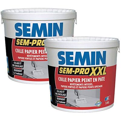 Semin Sem-Pro XXL – Colle Papier Peint Prête à l’Emploi – 2 X 5 kg – Colle Haute Performance pour Papier Vinyle, Intissé, Velours et Revêtements Spéciaux – Cuisine et Salle de Bain - Publicité Semin Sem-Pro XXL – Colle Papier Peint Prête à l’Emploi – 2 X 5 kg – Colle Haute Performance pour Papier Vinyle, Intissé, Velours et Revêtements Spéciaux – Cuisine et Salle de Bain - Publicité