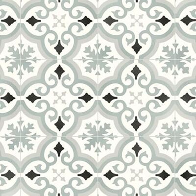 Decoweb Sol Vinyle Textile Rénove Acoustique Effet Carreaux de Ciment Arabesque Gris bleuté Rouleau de 2m x 2m - Publicité Decoweb Sol Vinyle Textile Rénove Acoustique Effet Carreaux de Ciment Arabesque Gris bleuté Rouleau de 2m x 2m - Publicité