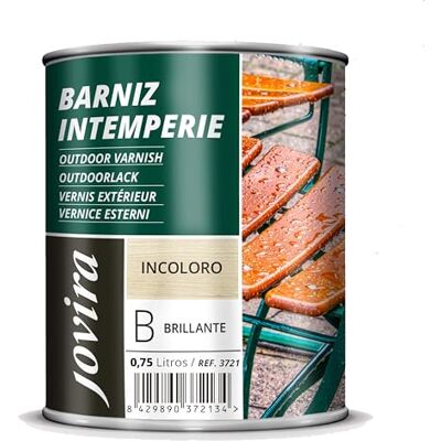 JOVIRA PINTURAS - Barniz Intemperie Brillante - Capacité 0.750 L - Finition Brillante - Outdoor varnish - Publicité JOVIRA PINTURAS - Barniz Intemperie Brillante - Capacité 0.750 L - Finition Brillante - Outdoor varnish - Publicité