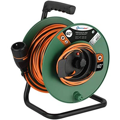 Electraline 208666 Rallonge Prolongateur Jardín avec Enrouleur 40M 3G1.5mm avec Fiche Femelle Français Electralock équipée d'un système de verrouillage qui empêche la déconnexione fiche-prise - Publicité Electraline 208666 Rallonge Prolongateur Jardín avec Enrouleur 40M 3G1.5mm avec Fiche Femelle Français Electralock équipée d'un système de verrouillage qui empêche la déconnexione fiche-prise - Publicité