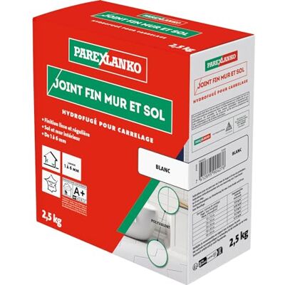 Parexlanko Joint Souple tous Supports Blanc Joints de Carrelage de 2 à 15 mm Soumis à de Fortes Sollicitations Neuf et Rénovation Sol et Mur Intérieur et Extérieur 2,5 kg - Publicité Parexlanko Joint Souple tous Supports Blanc Joints de Carrelage de 2 à 15 mm Soumis à de Fortes Sollicitations Neuf et Rénovation Sol et Mur Intérieur et Extérieur 2,5 kg - Publicité