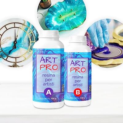 Resin Pro Art Pro Résine Époxy 830 g Idéale pour les Œuvres Artistiques, Sols et Bricolage, Carrelage Mural, Bois, DIY, Rabotage, Création d'Objets d'Art, à Haute Viscosité - Publicité Resin Pro Art Pro Résine Époxy 830 g Idéale pour les Œuvres Artistiques, Sols et Bricolage, Carrelage Mural, Bois, DIY, Rabotage, Création d'Objets d'Art, à Haute Viscosité - Publicité