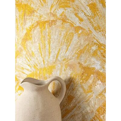 Newroom Papier Peint Intissé Jaune Coquillage Salon Glamour Doré Structure enduit métallisé façon éventail, papier peint floral, papier peint chambre, décoration murale opulente - Publicité Newroom Papier Peint Intissé Jaune Coquillage Salon Glamour Doré Structure enduit métallisé façon éventail, papier peint floral, papier peint chambre, décoration murale opulente - Publicité