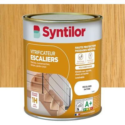 Syntilor Vitrificateur Escalier Incolore Satiné 0.75L - Publicité Syntilor Vitrificateur Escalier Incolore Satiné 0.75L - Publicité