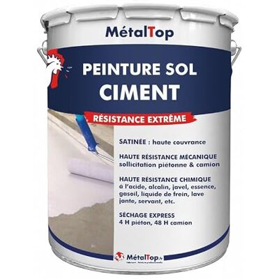 Metaltop Peinture Sol Ciment Ivoire Ton pierre RAL 1015-1 L Renforce et protège durablement les sols en béton et ciment - Publicité Metaltop Peinture Sol Ciment Ivoire Ton pierre RAL 1015-1 L Renforce et protège durablement les sols en béton et ciment - Publicité