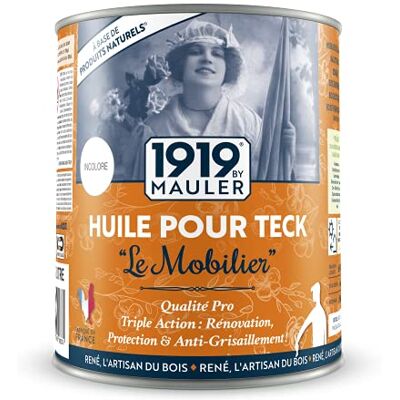 MAULER Huile pour teck et bois extérieur La Protectrice Incolore 1L Protège contre les UV, intempéries, taches, pollution, Climat Extrême Manufacture depuis 1919 - Publicité MAULER Huile pour teck et bois extérieur La Protectrice Incolore 1L Protège contre les UV, intempéries, taches, pollution, Climat Extrême Manufacture depuis 1919 - Publicité