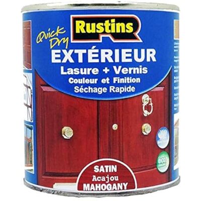 Rustins teinture pour bois extérieur et intérieur acajou satiné à séchage rapide avec finition vernis 500ml 7 m² - Publicité Rustins teinture pour bois extérieur et intérieur acajou satiné à séchage rapide avec finition vernis 500ml 7 m² - Publicité
