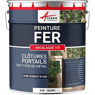 ARCANE INDUSTRIES Peinture métal et Fer pour Portail, Grille et Garde-Corps : Arcalaque 101-0.5 L Blanc RAL 9003 - Publicité ARCANE INDUSTRIES Peinture métal et Fer pour Portail, Grille et Garde-Corps : Arcalaque 101-0.5 L Blanc RAL 9003 - Publicité