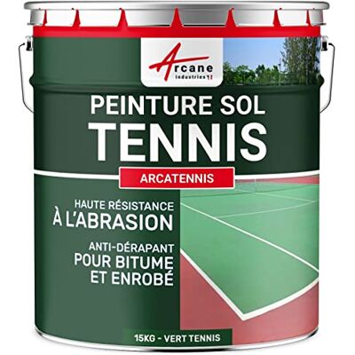 ARCANE INDUSTRIES Peinture pour court de tennis, béton, poreux, couleur ligne, rénovation, anti dérapant, salle de sport : Arcatennis 15 kg (jusqu'à 30 m² en 2 couches) Vert Tennis - Publicité ARCANE INDUSTRIES Peinture pour court de tennis, béton, poreux, couleur ligne, rénovation, anti dérapant, salle de sport : Arcatennis 15 kg (jusqu'à 30 m² en 2 couches) Vert Tennis - Publicité