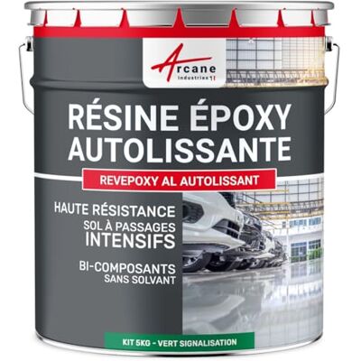 ARCANE INDUSTRIES Résine Époxy Sol Autolissante Carrelage et Béton 5 kg Vert signalisation Autolissante pour Sols Carrelage et Béton à Passage Intensif, Haute Résistance Chimique et Mécanique - Publicité ARCANE INDUSTRIES Résine Époxy Sol Autolissante Carrelage et Béton 5 kg Vert signalisation Autolissante pour Sols Carrelage et Béton à Passage Intensif, Haute Résistance Chimique et Mécanique - Publicité