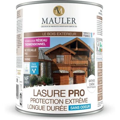MAULER Lasure chêne rustique 2,5L Pro ECOLABEL protection très longue durée certifiée NF EN 927-6, ne pèle pas, ne s'écaille pas - Publicité MAULER Lasure chêne rustique 2,5L Pro ECOLABEL protection très longue durée certifiée NF EN 927-6, ne pèle pas, ne s'écaille pas - Publicité
