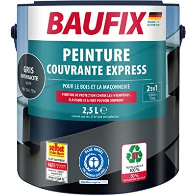 BAUFIX Express Deckfarbe - gris anthracite - 2.5 L - peinture extérieure - Publicité BAUFIX Express Deckfarbe - gris anthracite - 2.5 L - peinture extérieure - Publicité