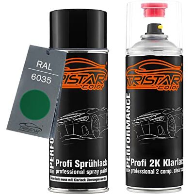 TRISTARcolor Kit bombes de peinture 2K RAL 6035 Perlgrün Perl peinture de base brillante vernis clair à 2 composants aérosol peinture à vaporiser peinture à pulvériser - Publicité TRISTARcolor Kit bombes de peinture 2K RAL 6035 Perlgrün Perl peinture de base brillante vernis clair à 2 composants aérosol peinture à vaporiser peinture à pulvériser - Publicité