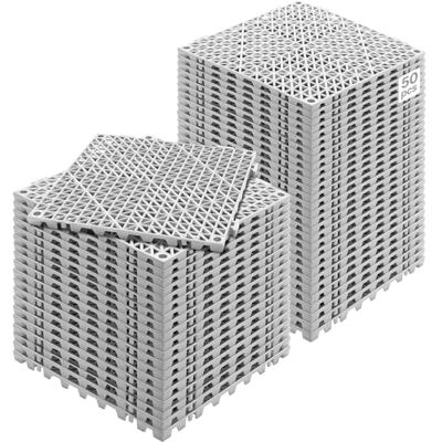 VEVOR Lot de 50 Dalles de Jardin Piscine 30x30x1,5 cm Gris Dalle Clipsable Ajourée Antidérapante en PVC Drainage Rapide Revêtements de Sol Extérieur Intérieur pour Terrasse Cuisine Spa Salle de Bain - Publicité VEVOR Lot de 50 Dalles de Jardin Piscine 30x30x1,5 cm Gris Dalle Clipsable Ajourée Antidérapante en PVC Drainage Rapide Revêtements de Sol Extérieur Intérieur pour Terrasse Cuisine Spa Salle de Bain - Publicité