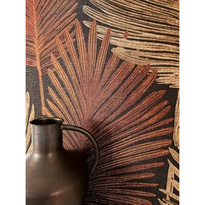 Newroom Papier Peint Intissé Marron Feuilles de Palmier Tropical Jungle Botanique Vinyle pour Salon Chambre - Publicité Newroom Papier Peint Intissé Marron Feuilles de Palmier Tropical Jungle Botanique Vinyle pour Salon Chambre - Publicité