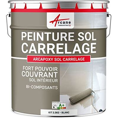 Peinture en résine pour sol en carreaux - Blanc - Publicité Peinture en résine pour sol en carreaux - Blanc - Publicité