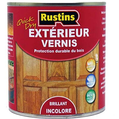 Rustins Vernis extérieur brillant pour bois Utilisation de l'extérieur à séchage rapide Protection anti-UV 15m²/L 1 Litre (EAVG1000FR) - Publicité Rustins Vernis extérieur brillant pour bois Utilisation de l'extérieur à séchage rapide Protection anti-UV 15m²/L 1 Litre (EAVG1000FR) - Publicité