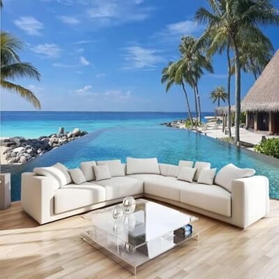 DILANI Papier Peint Panoramique Intissé Photo Mural Cocotiers Au Bord De La Mer 500x280 cm 3D Motif Muraux Geant Mat Poster Paysage Décoration murale Art non tissé décoration chambre TV mur salon - Publicité DILANI Papier Peint Panoramique Intissé Photo Mural Cocotiers Au Bord De La Mer 500x280 cm 3D Motif Muraux Geant Mat Poster Paysage Décoration murale Art non tissé décoration chambre TV mur salon - Publicité