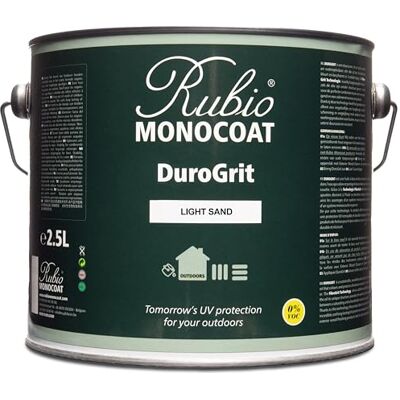 Rubio Monocoat Saturateur bois d'extérieur DuroGrit, Teinture & Scellant Light Sand 1 couche, protection UV pour terrasses, clôtures & meubles Échantillon 2,5L - Publicité Rubio Monocoat Saturateur bois d'extérieur DuroGrit, Teinture & Scellant Light Sand 1 couche, protection UV pour terrasses, clôtures & meubles Échantillon 2,5L - Publicité