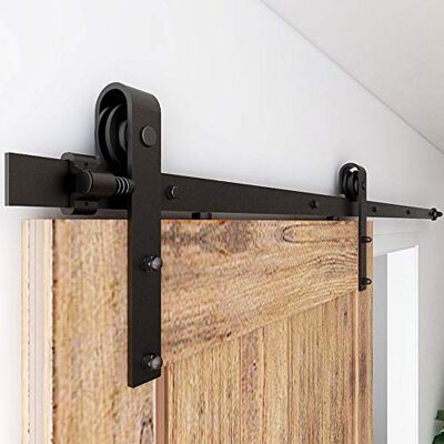 CCJH Ensemble de ferrures pour porte coulissante de 183 cm (6 pi) Système de porte coulissante avec rail pour porte coulissante Rail suspendu pour porte en bois simple - Publicité CCJH Ensemble de ferrures pour porte coulissante de 183 cm (6 pi) Système de porte coulissante avec rail pour porte coulissante Rail suspendu pour porte en bois simple - Publicité