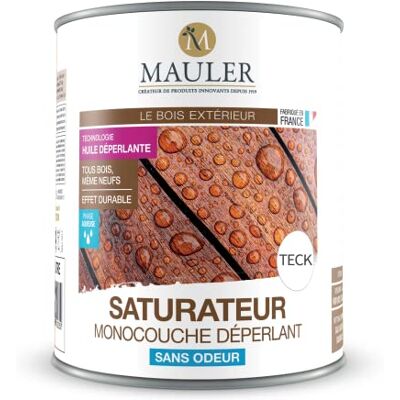 MAULER Saturateur Bois Monocouche Dépérlant 2,5L Teck Assure une Protection Contre l'Usure du Bois dû aux Evénements Météorologique - Publicité MAULER Saturateur Bois Monocouche Dépérlant 2,5L Teck Assure une Protection Contre l'Usure du Bois dû aux Evénements Météorologique - Publicité