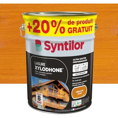 Syntilor Lasure Xylodhone® Ultra Hautes Performances 8 Ans Chêne Clair Satiné 5L+20% - Publicité Syntilor Lasure Xylodhone® Ultra Hautes Performances 8 Ans Chêne Clair Satiné 5L+20% - Publicité
