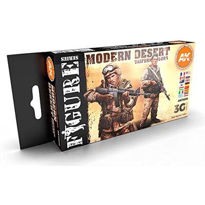 AK Interactive AK Acrylics 3Gen FIGURE SET AK11630 MODERN DESERT UNIFORM COLORS 3G (6x17ml) - Publicité AK Interactive AK Acrylics 3Gen FIGURE SET AK11630 MODERN DESERT UNIFORM COLORS 3G (6x17ml) - Publicité