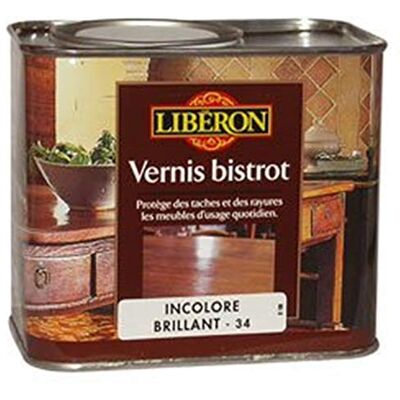 Libéron Vernis bistrot pour meubles et objets, Chêne foncé, 0,5L - Publicité Libéron Vernis bistrot pour meubles et objets, Chêne foncé, 0,5L - Publicité