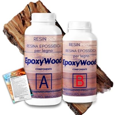 Resin Pro EPOXYWOOD 1,5 KG Résine époxy pour bois Résine pour revêtement protecteur, restauration, renfort pour bois, fibre de verre et métal - Publicité Resin Pro EPOXYWOOD 1,5 KG Résine époxy pour bois Résine pour revêtement protecteur, restauration, renfort pour bois, fibre de verre et métal - Publicité