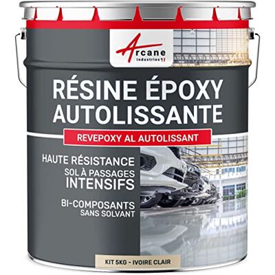 Résine Époxy Auto-nivelante Ivoire - Peinture pour Sol - Kit 5kg - Publicité Résine Époxy Auto-nivelante Ivoire - Peinture pour Sol - Kit 5kg - Publicité
